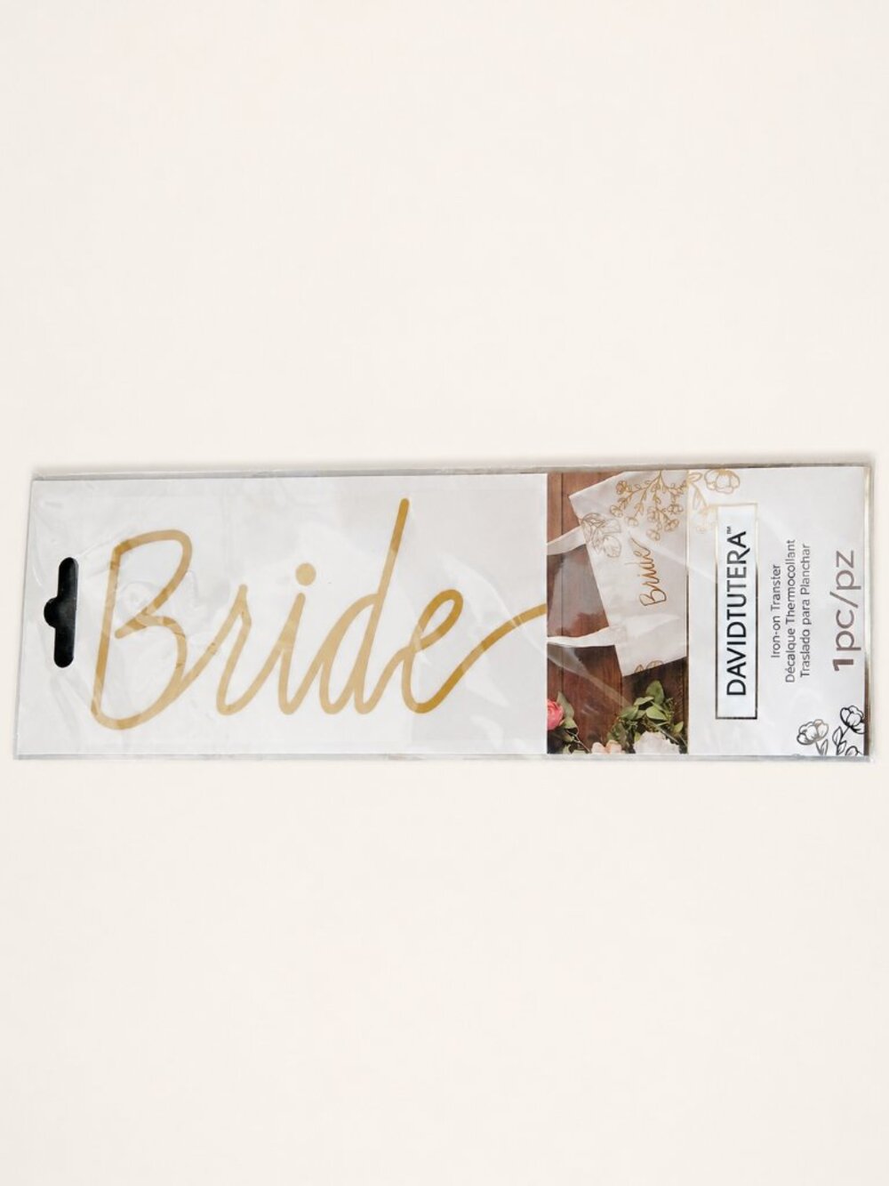 David Tutera Gold Bride Script Iron-On Transfer Elegant Glam Wedding Bridal Déco
